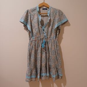 Chic Blue and Gray Women's Mini Dress